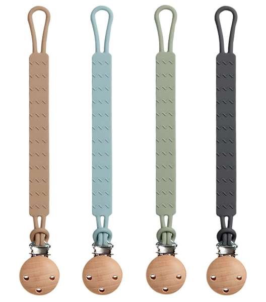 4er Pack Schnullerkette aus Silikon - Jungen Set