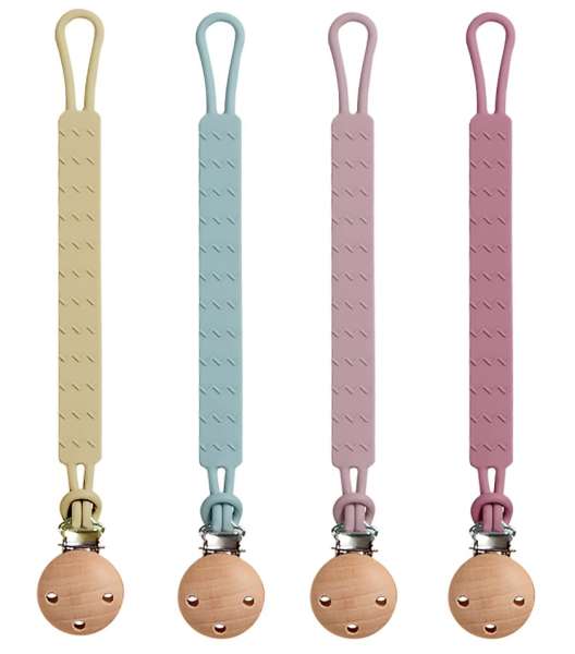 4er Pack Schnullerkette aus Silikon - Mädchen Set