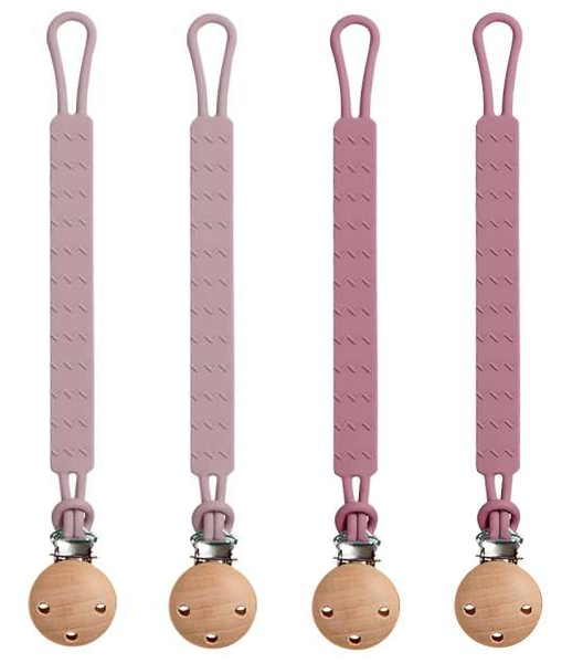 4er Pack Schnullerkette aus Silikon - Mädchen Set