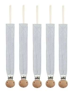 5er Pack Schnullerkette aus Stoff - Jungen Set