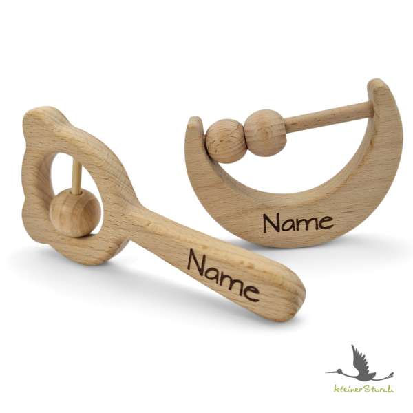 Holz Set Greifling mit Namen – Gravur